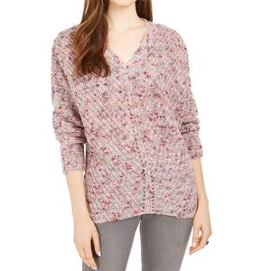 Style & Company Purple Long Sleeve V Neck Sweater